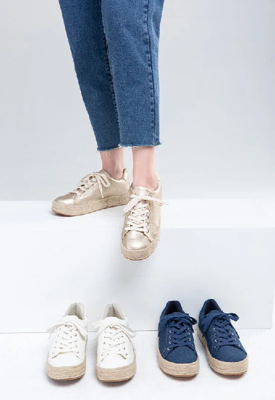 Stylish Basics Semi-Espadrilles Lace Up Rubber Shoes