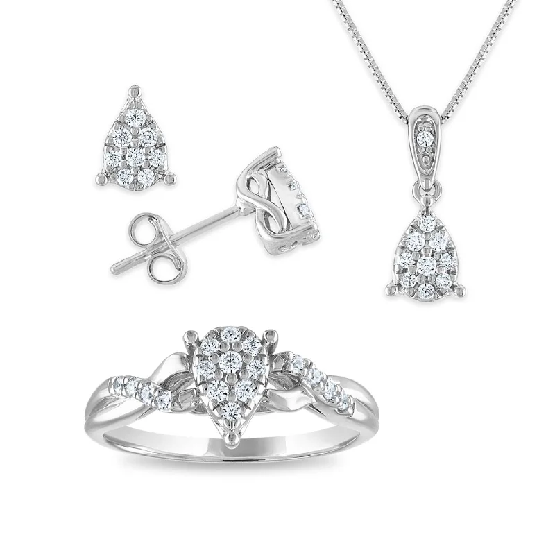 Don't Miss Out On Bestselling Jewelry At Special Prices 1/2 CTW Lab Grown Diamond Ring Pendant Earrings Set in Sterling Silver Don't Miss Out On Bestselling Jewelry At Special Prices 1/2 CTW Lab Grown Diamond Ring Pendant Earrings Set in Sterling Silver