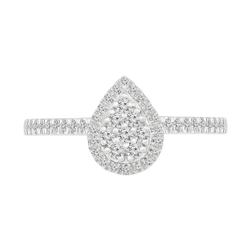 Exclusive Gemstone Jewelry Markdowns – Shop Now 1/4 CTW Diamond Fashion Pear Shaped Ring in 10KT White Gold