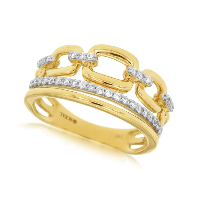 Personalized Jewelry Sale – Meaningful Gifts At Great Prices Diamond Accented Open Link and Bar Design Ring