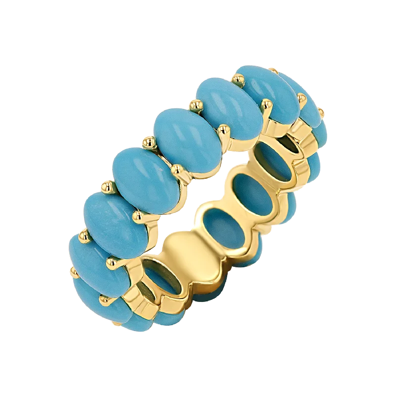 Premium Diamond Jewelry For Unforgettable Moments Genuine Turquoise Oval Eternity Band Premium Diamond Jewelry For Unforgettable Moments Genuine Turquoise Oval Eternity Band
