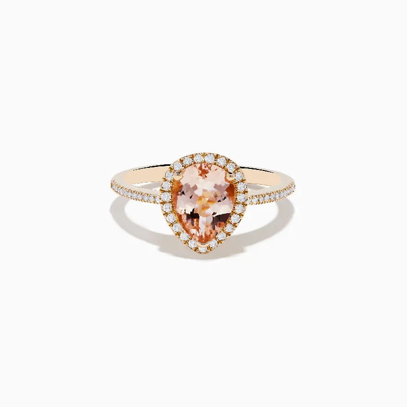 Sparkle On A Budget – Fine Jewelry For Less 14K Rose Gold Morganite and Diamond Ring