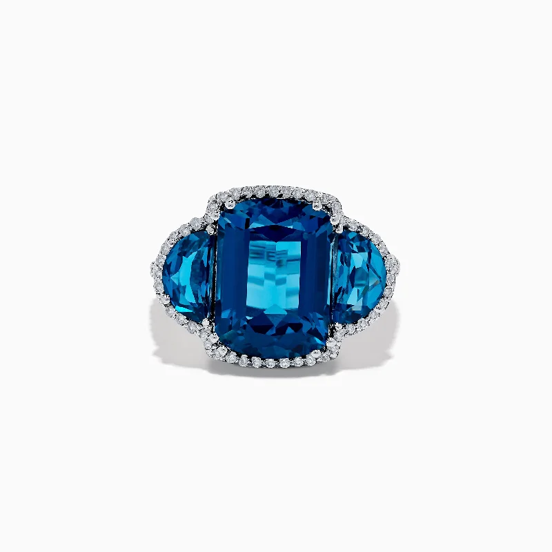 Premium Jewelry Now Available At Special Discounts 14K White Gold London Blue Topaz and Diamond Ring Premium Jewelry Now Available At Special Discounts 14K White Gold London Blue Topaz and Diamond Ring