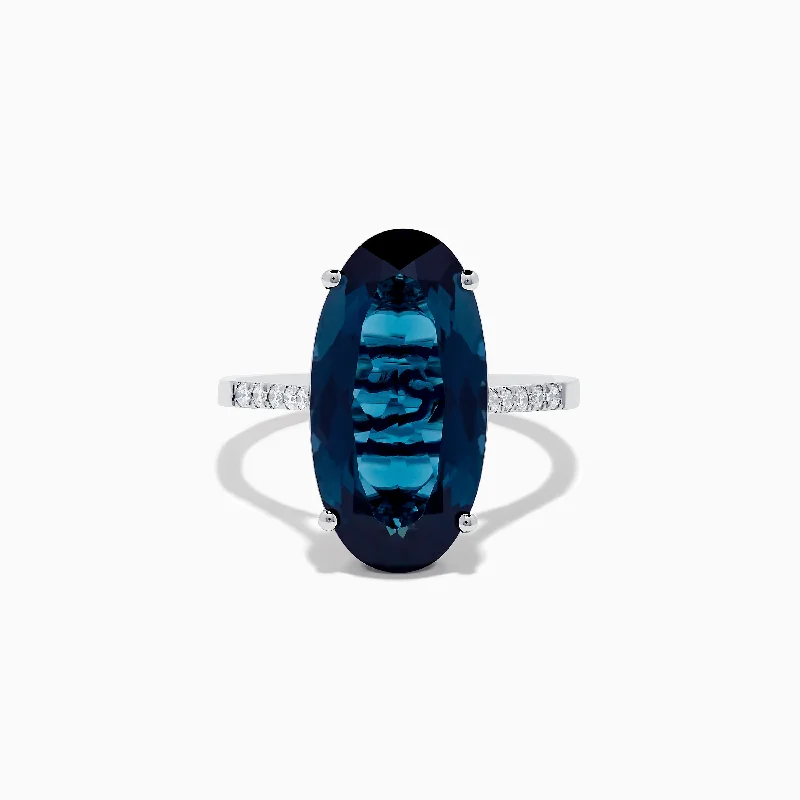 Shop Stylish Jewelry Now And Save Big 14K White Gold London Blue Topaz and Diamond Ring Shop Stylish Jewelry Now And Save Big 14K White Gold London Blue Topaz and Diamond Ring