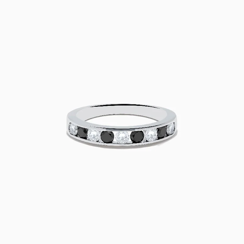 Shine In Style – Shop Jewelry Discounts Today 14K White Gold White and Black Diamond Band Ring Shine In Style – Shop Jewelry Discounts Today 14K White Gold White and Black Diamond Band Ring