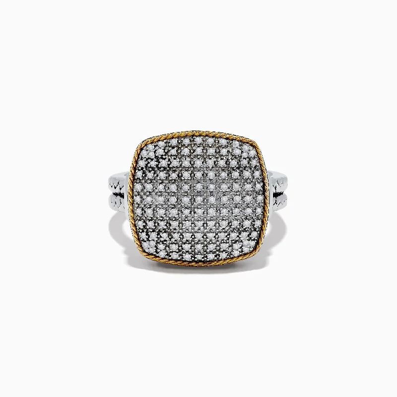 Upgrade Your Jewelry Collection For Less 925 Sterling Silver/18K Yellow Gold Diamond Ring Upgrade Your Jewelry Collection For Less 925 Sterling Silver/18K Yellow Gold Diamond Ring