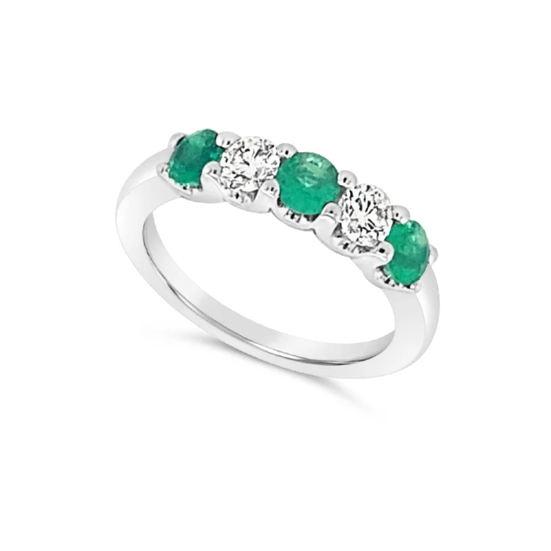 Exclusive Jewelry Bundles At Discounted Rates Alternating Round Emerald and Diamond Ring Exclusive Jewelry Bundles At Discounted Rates Alternating Round Emerald and Diamond Ring