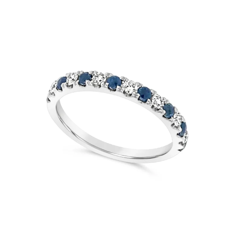 Unique Jewelry Designs Now At Discounted Rates Alternating Round Sapphire and Diamond Ring Unique Jewelry Designs Now At Discounted Rates Alternating Round Sapphire and Diamond Ring