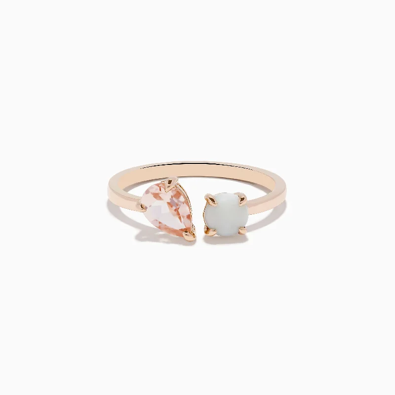 Luxury Meets Affordability – Jewelry Sale Now Live Aurora 14K Rose Gold Opal and Morganite Toi Et Moi Ring Luxury Meets Affordability – Jewelry Sale Now Live Aurora 14K Rose Gold Opal and Morganite Toi Et Moi Ring