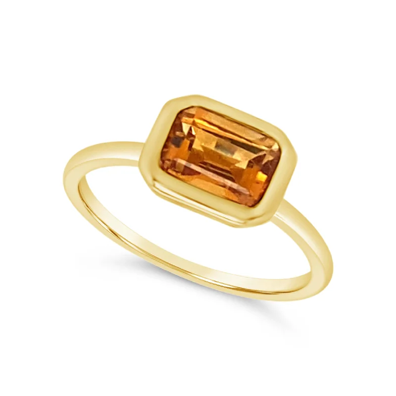 Last Chance To Shop High-End Jewelry At Markdown Prices Bezel Set Emerald Cut Citrine Ring Last Chance To Shop High-End Jewelry At Markdown Prices Bezel Set Emerald Cut Citrine Ring