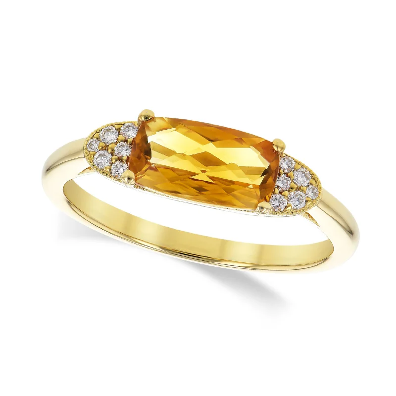 Elevate Your Jewelry Collection With Limited-Time Savings Citrine and Diamond Accented Ring