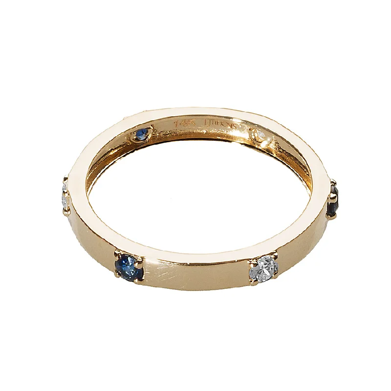 Luxury Jewelry At Unbeatable Discounts Diamond & Blue Sapphire Ribbon Ring
