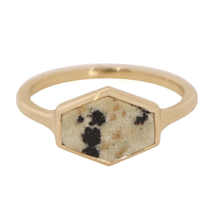 Buy More, Save More On Stunning Jewelry Pieces Dalmatian Jasper Hexagon Signet Ring Buy More, Save More On Stunning Jewelry Pieces Dalmatian Jasper Hexagon Signet Ring