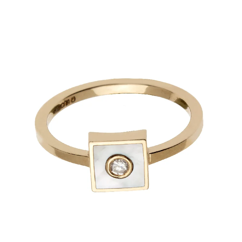 Fashion-Forward Jewelry At Exclusive Discounts Diamond & Pink Opal or Mother of Pearl Connected Ring Fashion-Forward Jewelry At Exclusive Discounts Diamond & Pink Opal or Mother of Pearl Connected Ring