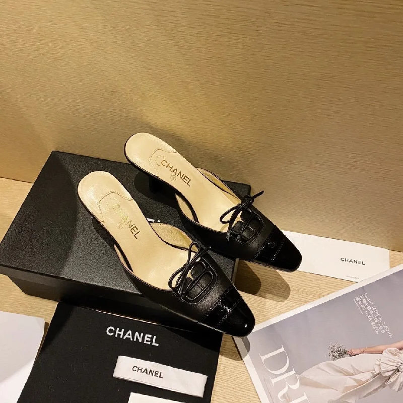 All-Season Shoes Deal CHANEL CC LOGO MULES SHOES SLIDES 40 1/2