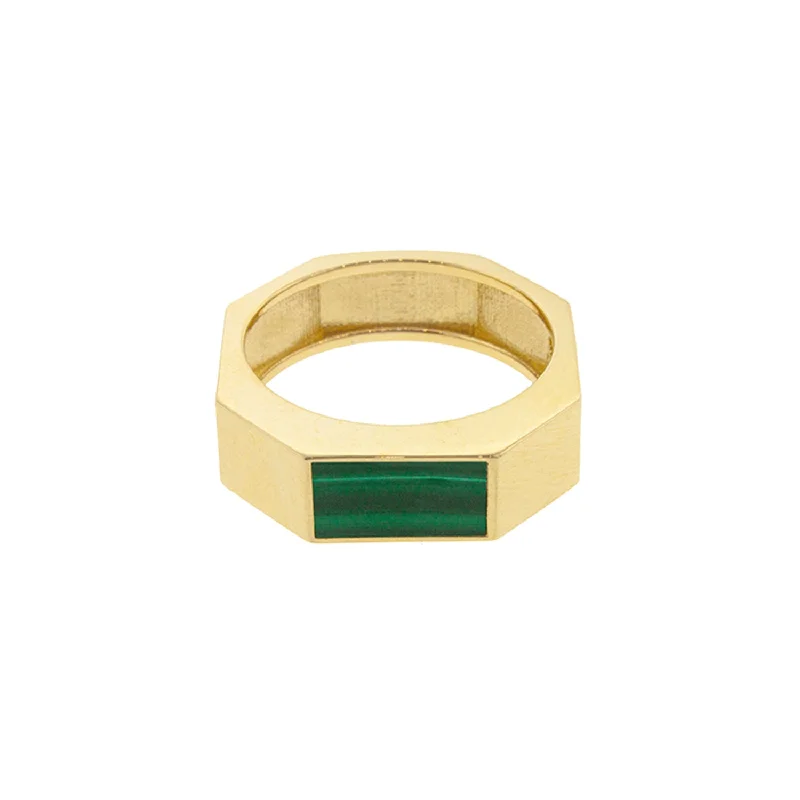 Shop Stylish Jewelry Now And Save Big Gemstone Geo Ring with Malachite