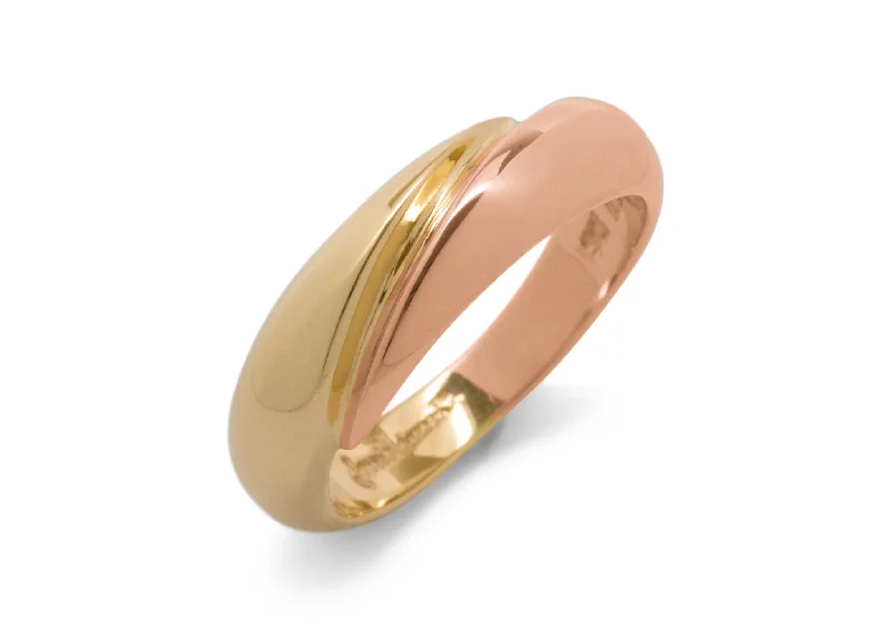 Shop Dazzling Jewelry At The Best Prices JW1 Domed Bitone Ring, Yellow & Red Gold