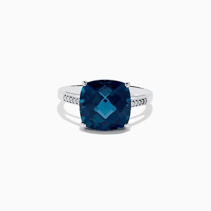Your Dream Jewelry At Dream Prices Ocean Bleu 14K White Gold London Blue Topaz and Diamond Ring Your Dream Jewelry At Dream Prices Ocean Bleu 14K White Gold London Blue Topaz and Diamond Ring