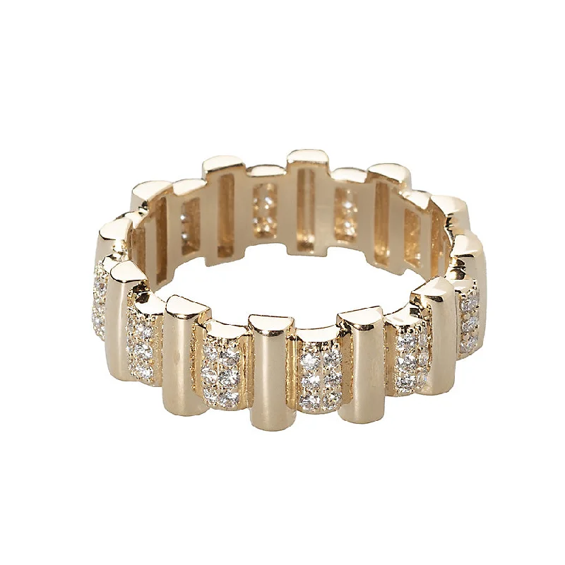 Timeless Jewelry Styles At Wallet-Friendly Prices Offset Gold + Diamond Bar Ring