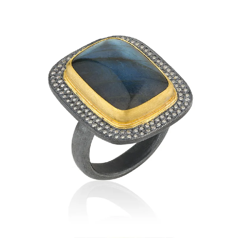 Affordable Luxury Jewelry For Every Occasion 24K Labradorite and Diamond Ring
