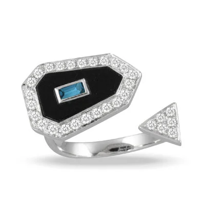 Dainty Floral Jewelry For Feminine Elegance Black Onyx and Diamond Earrings