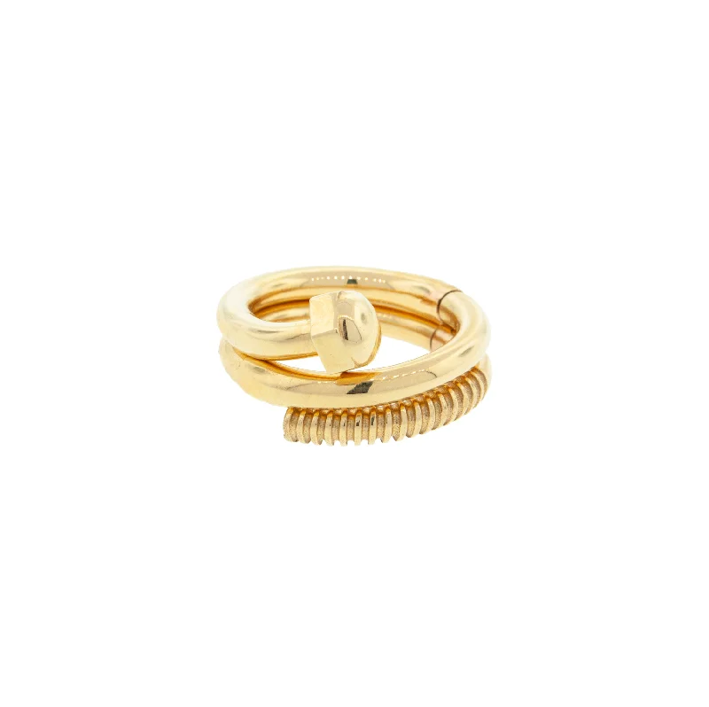 Customized Silver Jewelry For Unique Style Short Screw Serpentine Ring