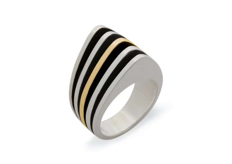 Timeless Jewelry Styles At Wallet-Friendly Prices Bitone "Sydney Fin" Ring, Sterling Silver & Yellow Gold Timeless Jewelry Styles At Wallet-Friendly Prices Bitone "Sydney Fin" Ring, Sterling Silver & Yellow Gold