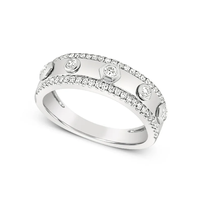 Versatile Layering Jewelry For Effortless Chic Single Diamond Accented and Round Diamond Row Band Versatile Layering Jewelry For Effortless Chic Single Diamond Accented and Round Diamond Row Band