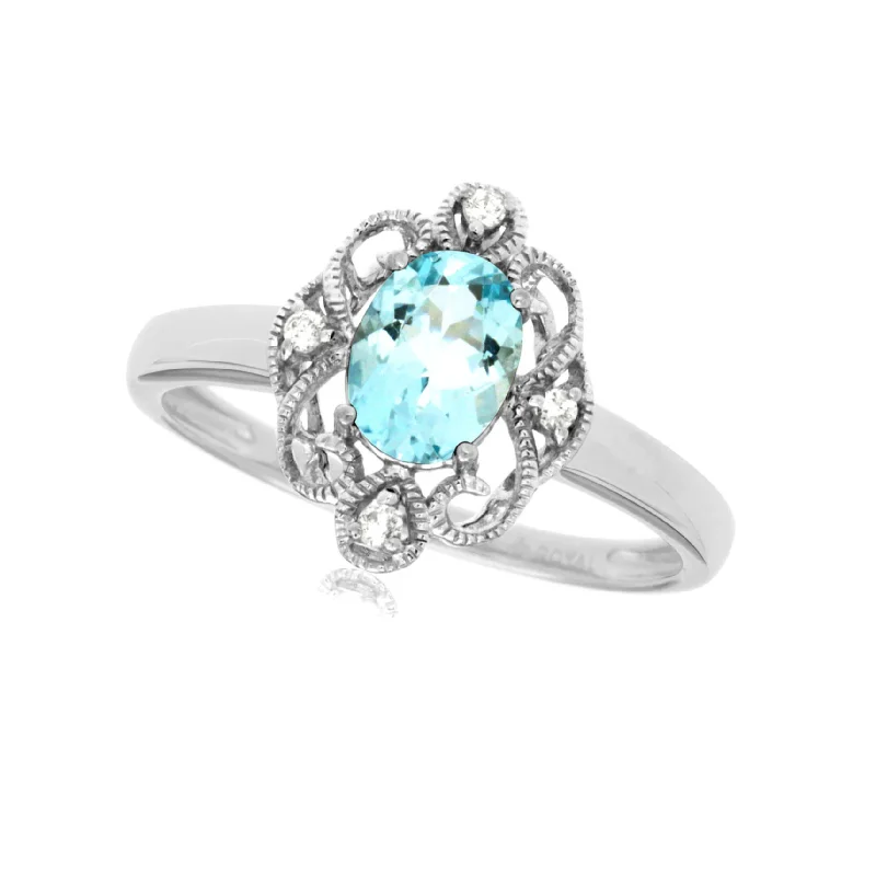 Discover Unique Jewelry With Special Limited-Time Offers Vintage Style Aquamarine and Diamond Accented Halo Ring Discover Unique Jewelry With Special Limited-Time Offers Vintage Style Aquamarine and Diamond Accented Halo Ring