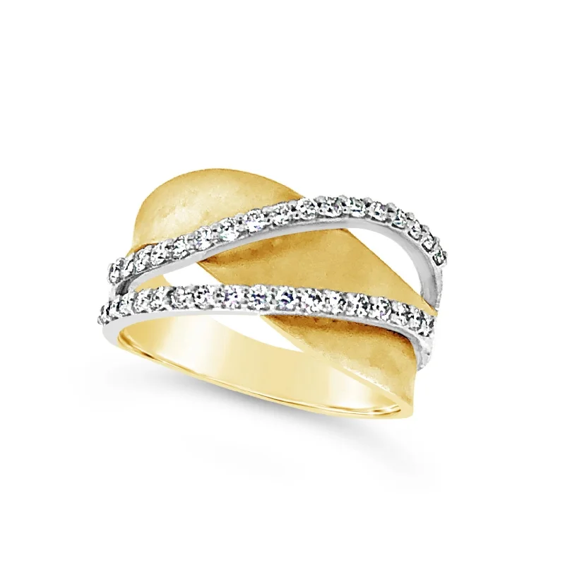 Limited-Time Jewelry Sale – Don't Miss These Deals Diamond and Yellow Gold Wave Design Ring
