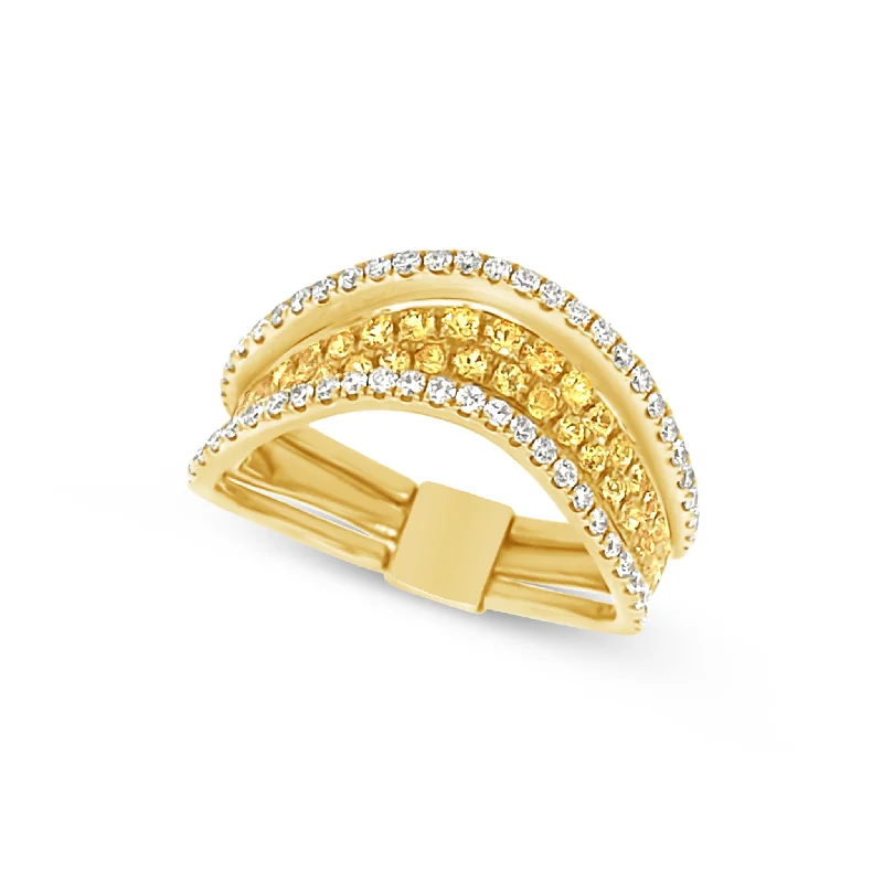 Flash Sale On Exquisite Jewelry – Don't Miss Out Yellow Sapphire and Diamond Four Row Ring Flash Sale On Exquisite Jewelry – Don't Miss Out Yellow Sapphire and Diamond Four Row Ring