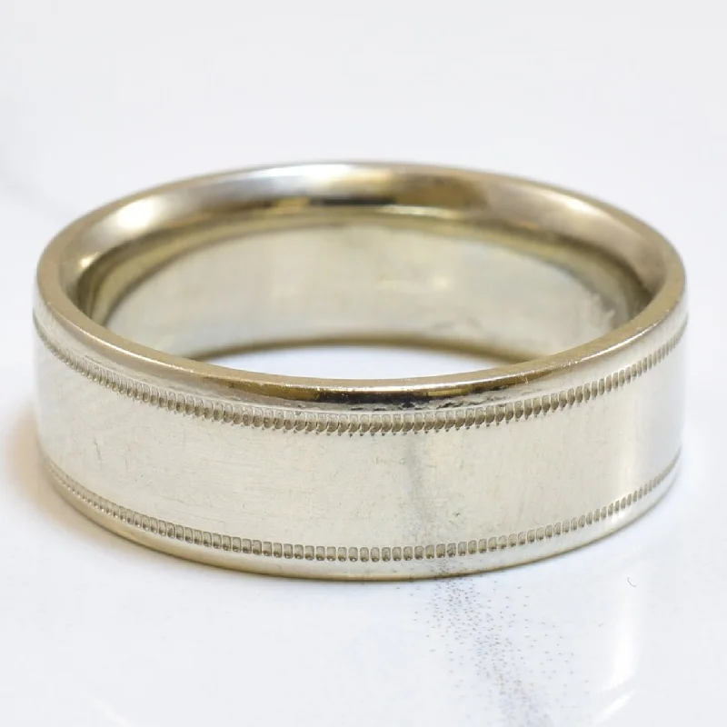 Get Ready To Sparkle – Special Jewelry Discounts 10k White Gold Milgrain Band | SZ 7 | Get Ready To Sparkle – Special Jewelry Discounts 10k White Gold Milgrain Band | SZ 7 |