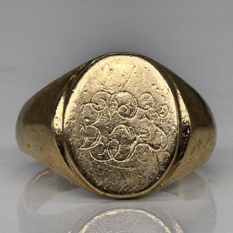 Get Ready To Sparkle – Special Jewelry Discounts 10k Yellow Gold 'B.S.U.' Signet Ring | SZ 8.25 | Get Ready To Sparkle – Special Jewelry Discounts 10k Yellow Gold 'B.S.U.' Signet Ring | SZ 8.25 |