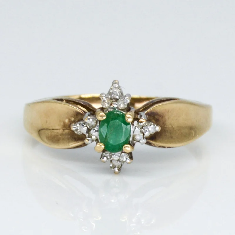 Grab Exquisite Jewelry At The Lowest Prices 10k Yellow Gold Emerald & Diamond Ring | 0.11ct | SZ 6.5 | Grab Exquisite Jewelry At The Lowest Prices 10k Yellow Gold Emerald & Diamond Ring | 0.11ct | SZ 6.5 |