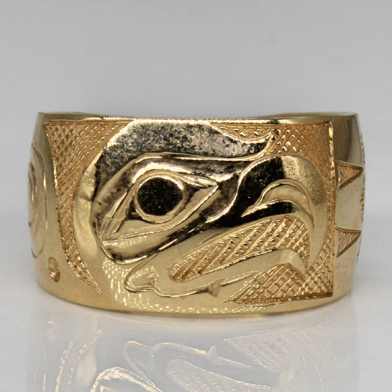 Handcrafted Beauty At Affordable Prices 14k Yellow Gold Indigenous Eagle Art Ring | SZ 6 | Handcrafted Beauty At Affordable Prices 14k Yellow Gold Indigenous Eagle Art Ring | SZ 6 |