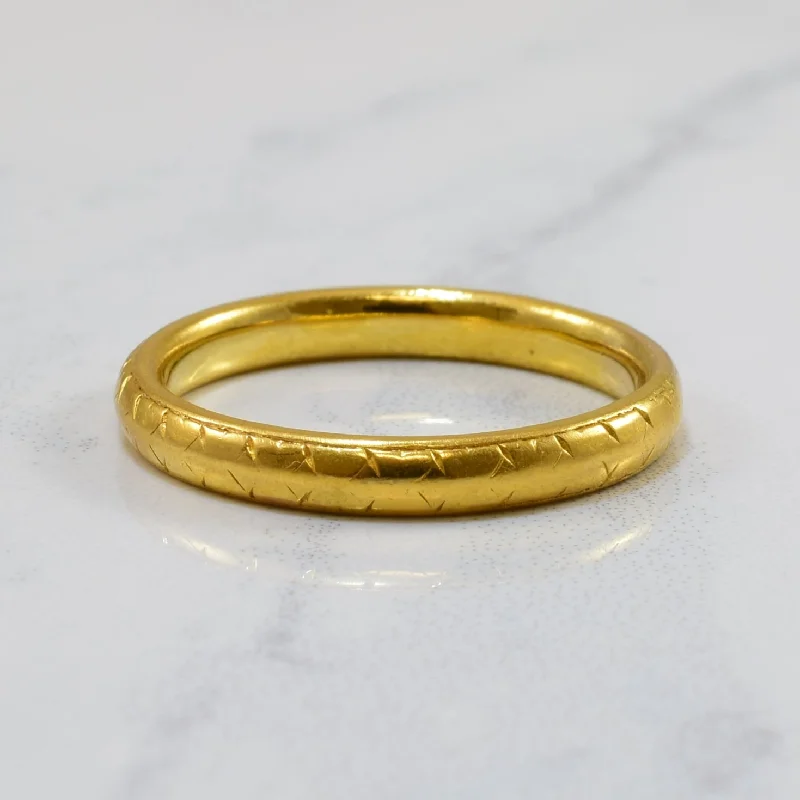 Modern Statement Jewelry For Bold Styling 1948 Textured 22k Yellow Gold Band | SZ 6.75 | Modern Statement Jewelry For Bold Styling 1948 Textured 22k Yellow Gold Band | SZ 6.75 |