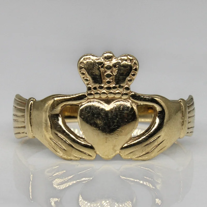 Flash Deals On Fine Jewelry – Shop Before It's Gone 1980s Yellow Gold Claddagh Ring | SZ 10 | Flash Deals On Fine Jewelry – Shop Before It's Gone 1980s Yellow Gold Claddagh Ring | SZ 10 |
