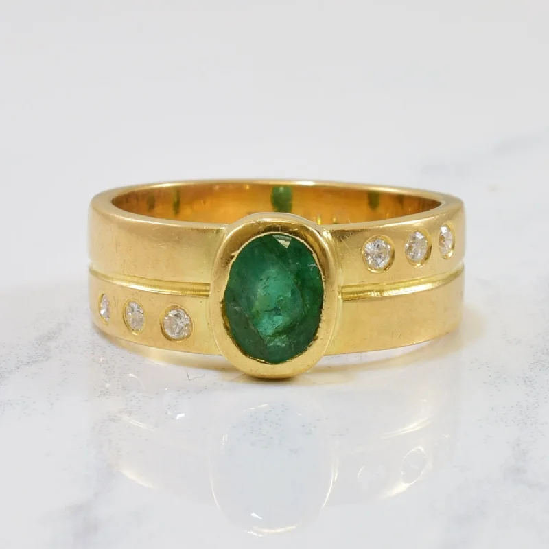 Sparkle More For Less – Jewelry Sale Happening Now Bezel Set Emerald & Diamond Ring | 0.70ct, 0.12ctw | SZ 7.75 | Sparkle More For Less – Jewelry Sale Happening Now Bezel Set Emerald & Diamond Ring | 0.70ct, 0.12ctw | SZ 7.75 |