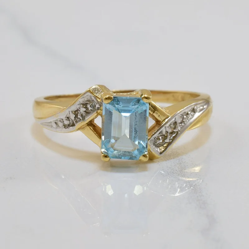 Chic, Trendy, And Affordable Jewelry Sale Blue Topaz & Diamond Bypass Ring | 1.00ct, 0.02ctw | SZ 9 | Chic, Trendy, And Affordable Jewelry Sale Blue Topaz & Diamond Bypass Ring | 1.00ct, 0.02ctw | SZ 9 |