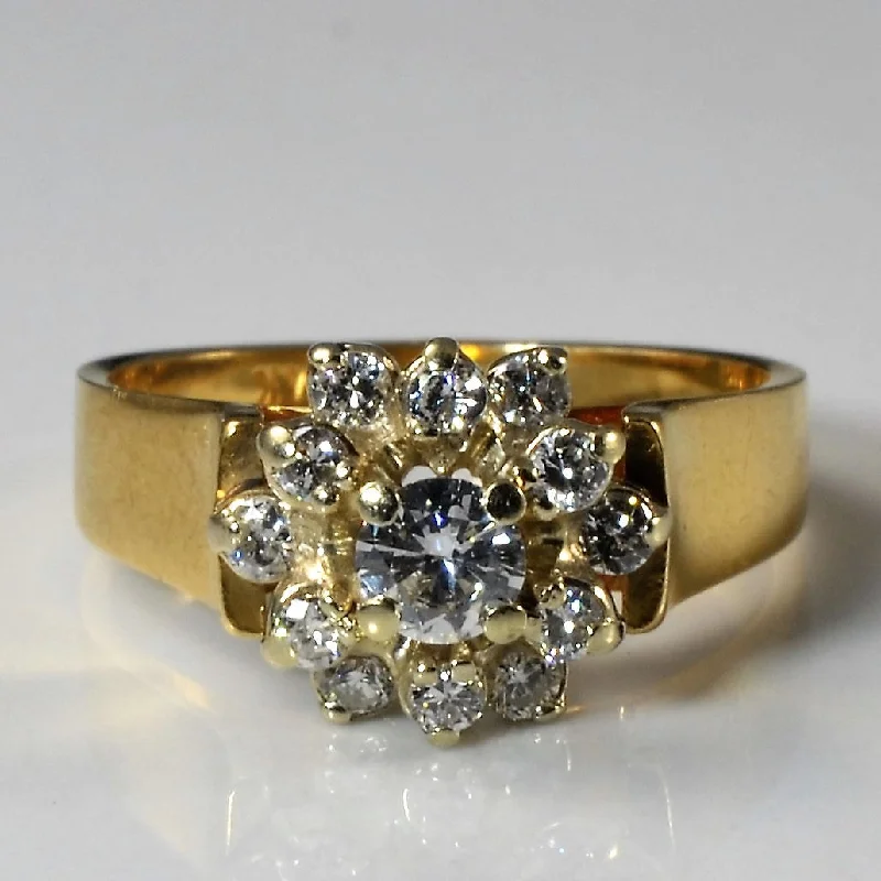 Trendy Minimalist Jewelry For Everyday Wear Diamond Cluster Engagement Ring | 0.36ctw | SZ 5 | Trendy Minimalist Jewelry For Everyday Wear Diamond Cluster Engagement Ring | 0.36ctw | SZ 5 |