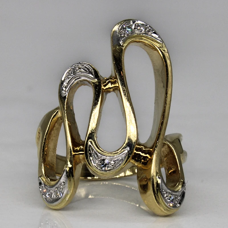 High-Quality Jewelry At A Fraction Of The Cost Looping Diamond Cocktail Ring | 0.06ctw | SZ 6.25 | High-Quality Jewelry At A Fraction Of The Cost Looping Diamond Cocktail Ring | 0.06ctw | SZ 6.25 |