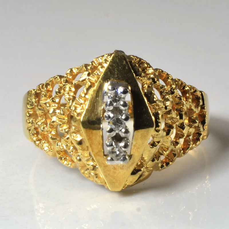 Timeless Elegance At Unbelievable Discounts Filigree Chevron Diamond Ring | 0.045ctw | SZ 7.5 | Timeless Elegance At Unbelievable Discounts Filigree Chevron Diamond Ring | 0.045ctw | SZ 7.5 |