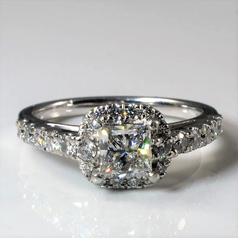 Shop Elegant Jewelry At Unbeatable Prices Princess Halo Diamond Engagement Ring | 1.26ctw | SZ 6 | Shop Elegant Jewelry At Unbeatable Prices Princess Halo Diamond Engagement Ring | 1.26ctw | SZ 6 |