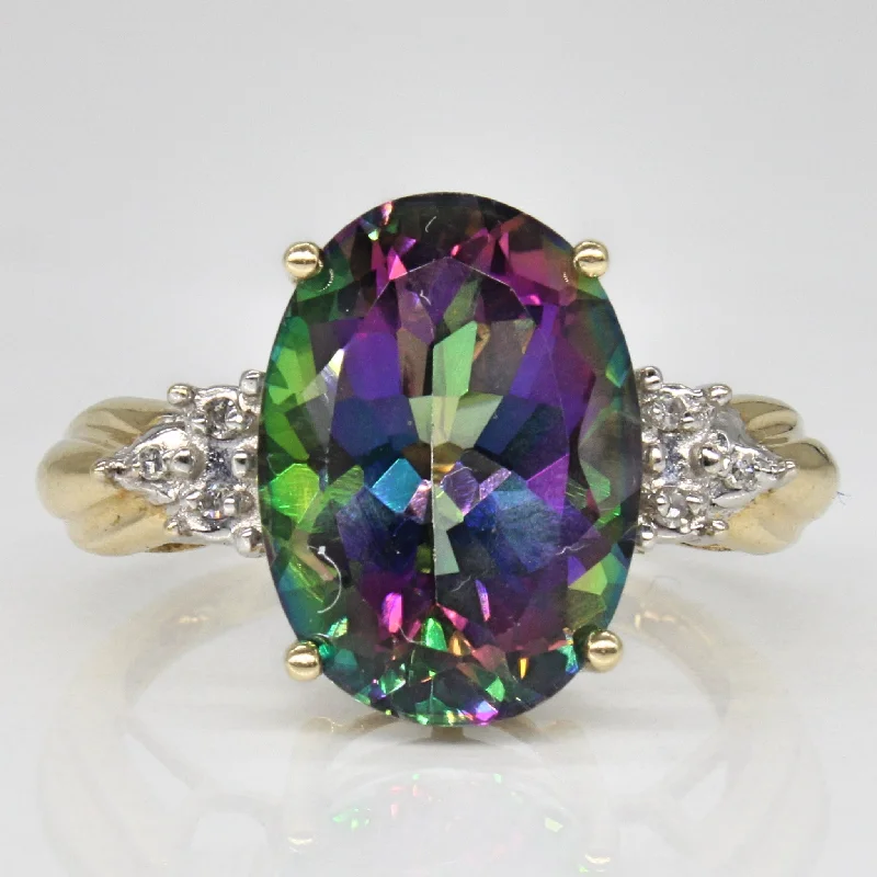 Flash Sale On Exquisite Jewelry – Don't Miss Out Mystic Topaz & Diamond Cocktail Ring | 6.90ct, 0.03ctw | SZ 7 | Flash Sale On Exquisite Jewelry – Don't Miss Out Mystic Topaz & Diamond Cocktail Ring | 6.90ct, 0.03ctw | SZ 7 |