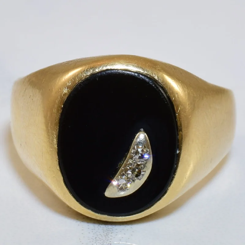 Upgrade Your Jewelry Collection For Less Onyx & Diamond Ring | 3.00ct, 0.03ctw | SZ 7.5 | Upgrade Your Jewelry Collection For Less Onyx & Diamond Ring | 3.00ct, 0.03ctw | SZ 7.5 |