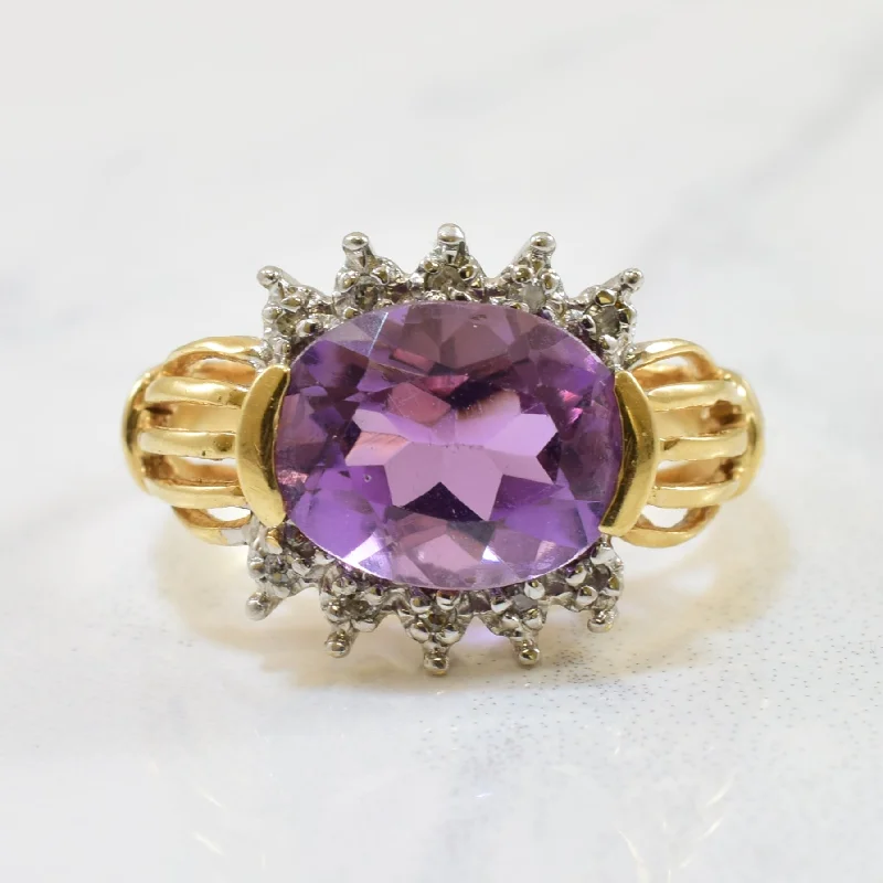 Affordable Luxury Jewelry For Every Occasion Oval Amethyst & Diamond Ring | 2.75ct, 0.04ctw | SZ 5.5 | Affordable Luxury Jewelry For Every Occasion Oval Amethyst & Diamond Ring | 2.75ct, 0.04ctw | SZ 5.5 |