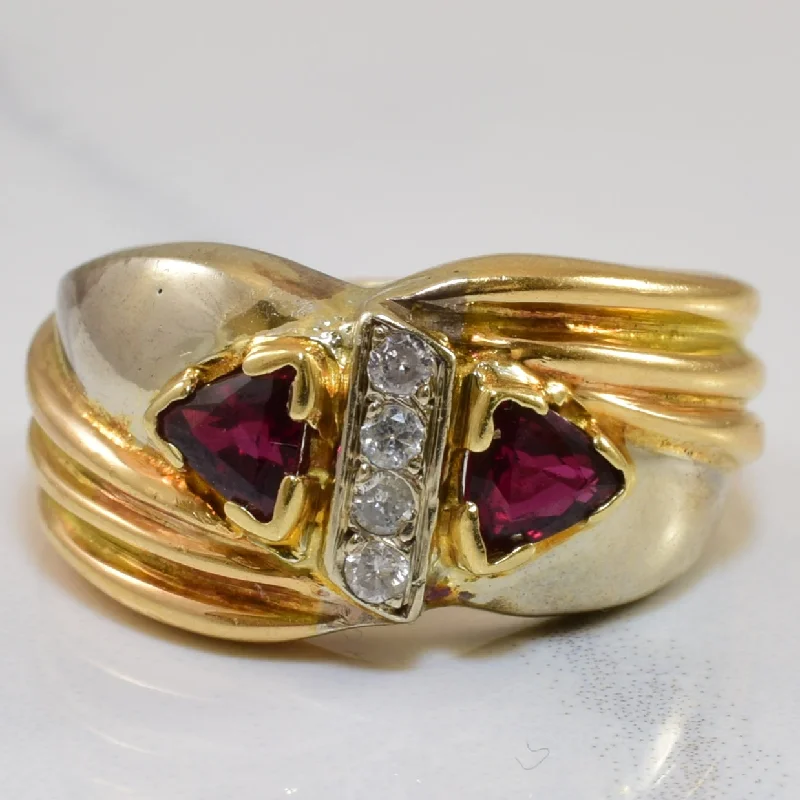 Limited-Stock Jewelry Sale – Once It's Gone, It's Gone Ruby & Diamond Criss Cross Ring | 0.56ctw, 0.08ctw | SZ 5.75 | Limited-Stock Jewelry Sale – Once It's Gone, It's Gone Ruby & Diamond Criss Cross Ring | 0.56ctw, 0.08ctw | SZ 5.75 |
