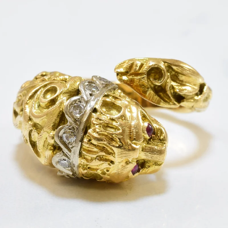 Exclusive Jewelry Bundles At Discounted Rates Ruby & Diamond Tiger Ring | 0.08ctw, 0.03ctw | SZ 5.5 | Exclusive Jewelry Bundles At Discounted Rates Ruby & Diamond Tiger Ring | 0.08ctw, 0.03ctw | SZ 5.5 |