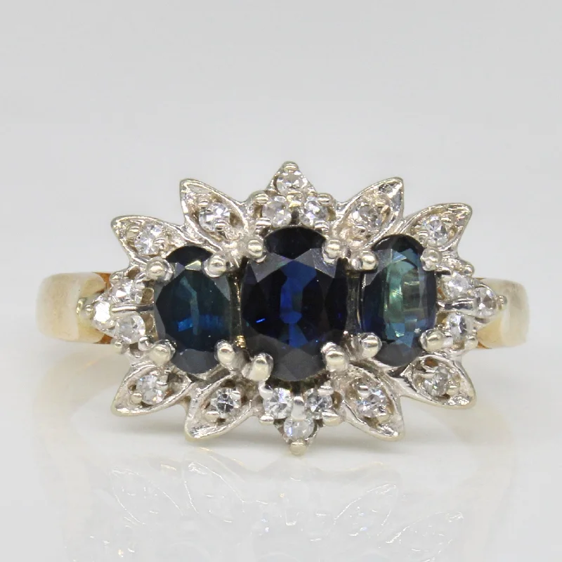 Shop Dazzling Jewelry With Special Promotional Discounts Sapphire & Diamond Cocktail Ring | 1.05ctw, 0.16ctw | SZ 7 | Shop Dazzling Jewelry With Special Promotional Discounts Sapphire & Diamond Cocktail Ring | 1.05ctw, 0.16ctw | SZ 7 |