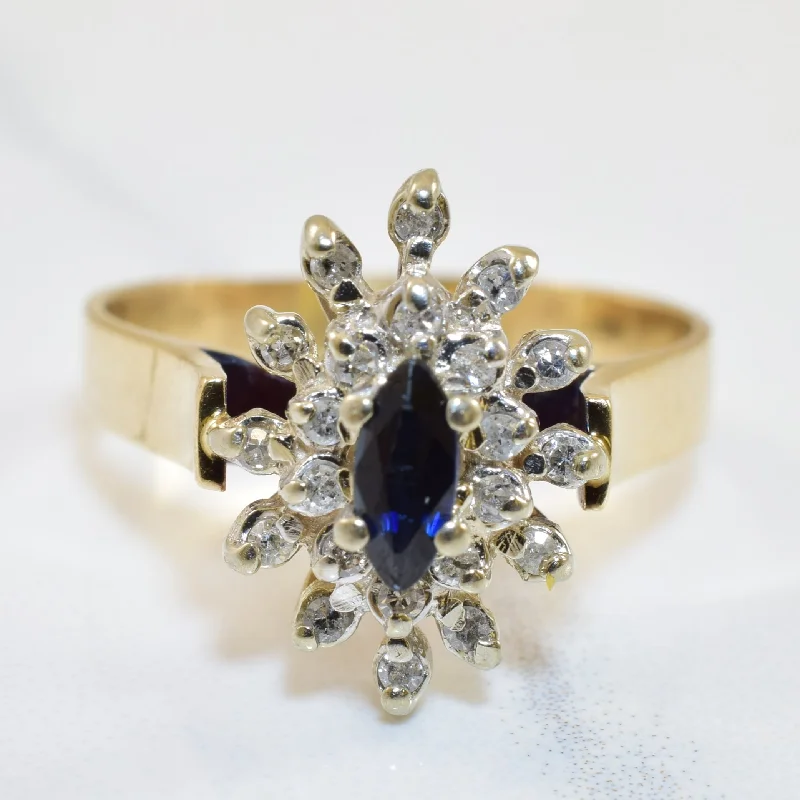 Last Chance To Shop High-End Jewelry At Markdown Prices Sapphire & Diamond Burst Ring | 0.22ct, 0.17ctw | SZ 8 | Last Chance To Shop High-End Jewelry At Markdown Prices Sapphire & Diamond Burst Ring | 0.22ct, 0.17ctw | SZ 8 |